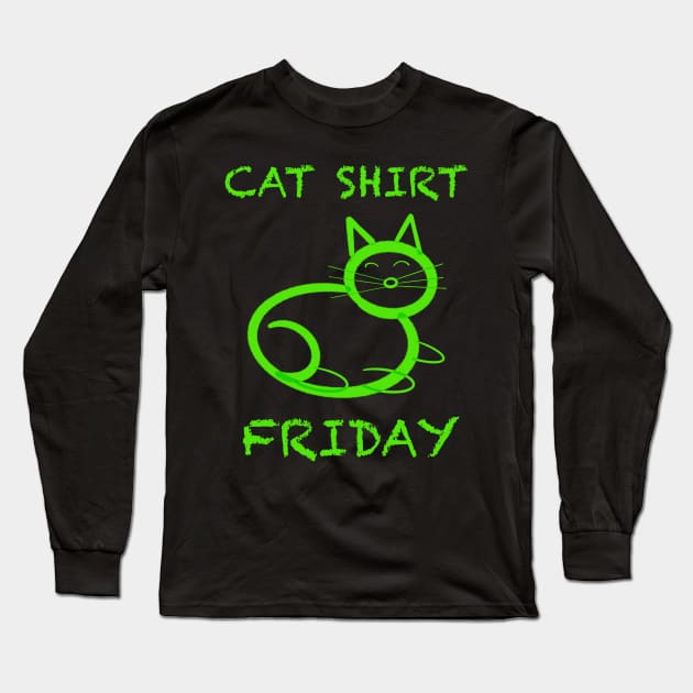 Cat shirt Friday Long Sleeve T-Shirt by WelshDesigns